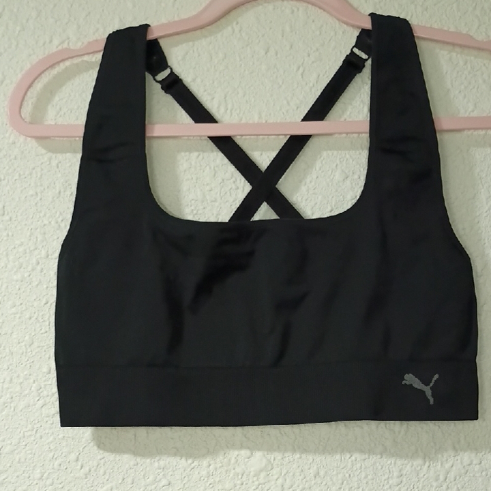 Puma Women's Sleek Black Sports Bra